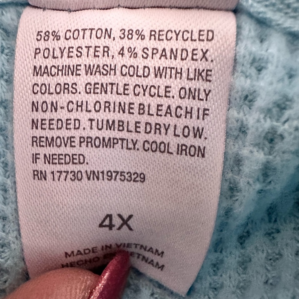 Auden Light Blue Waffle Knit Hoodie & Shorts Set Plus 4X NWT - Picture 11 of 11